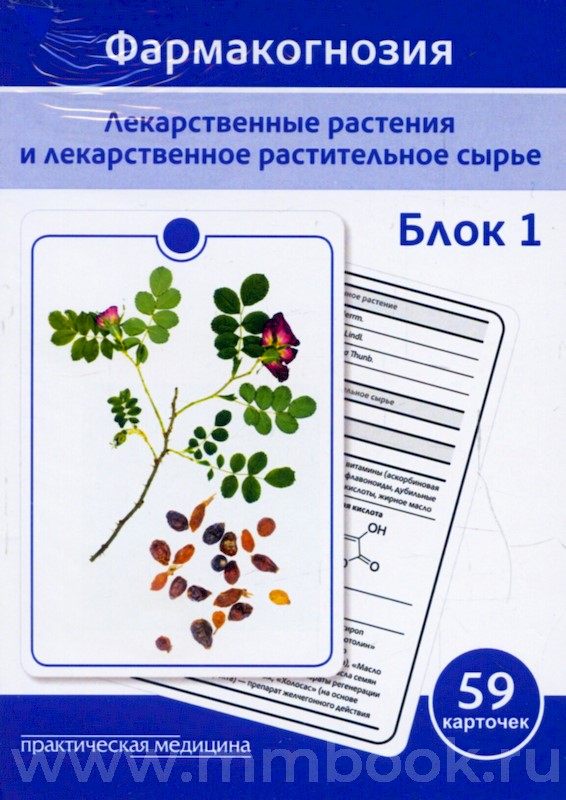 Фармакогнозия. Блок 1 (59 карточек). Лекарственные растения и лекарственное растительное сырье. Учебное пособие